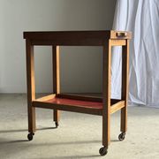 Wooden rolling trolley with removable top H66 75x35