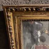 Golden wood mirror
