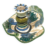 Earthenware candlestick P. Fouillen Quimper