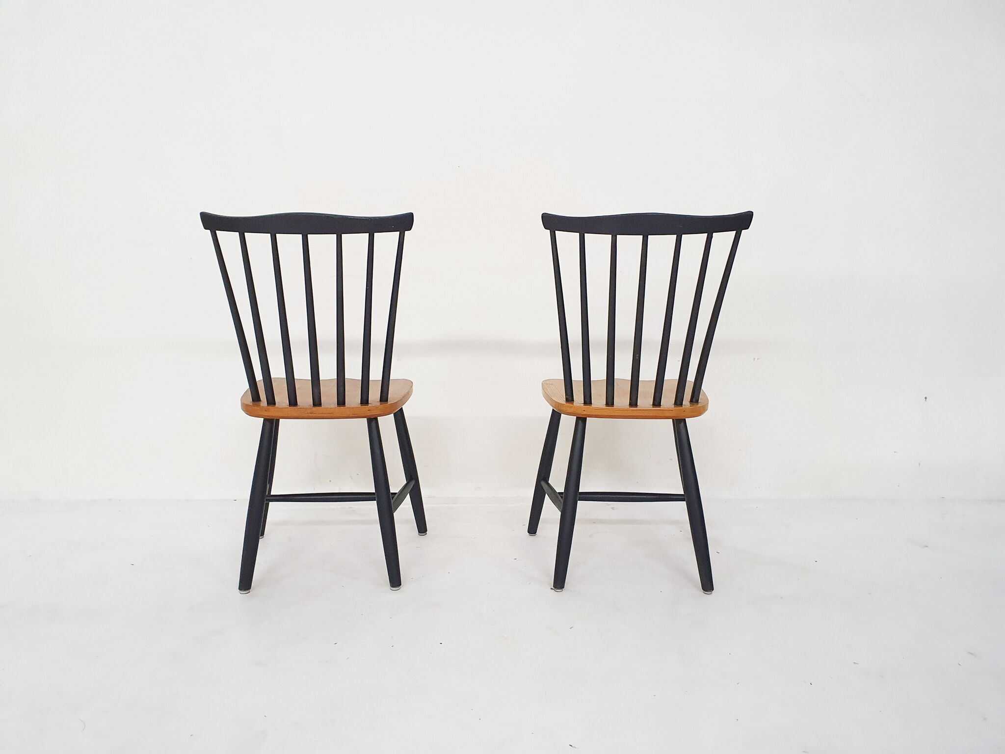 Pastoe style spindle back dining chairs,The Netherlands 1950's