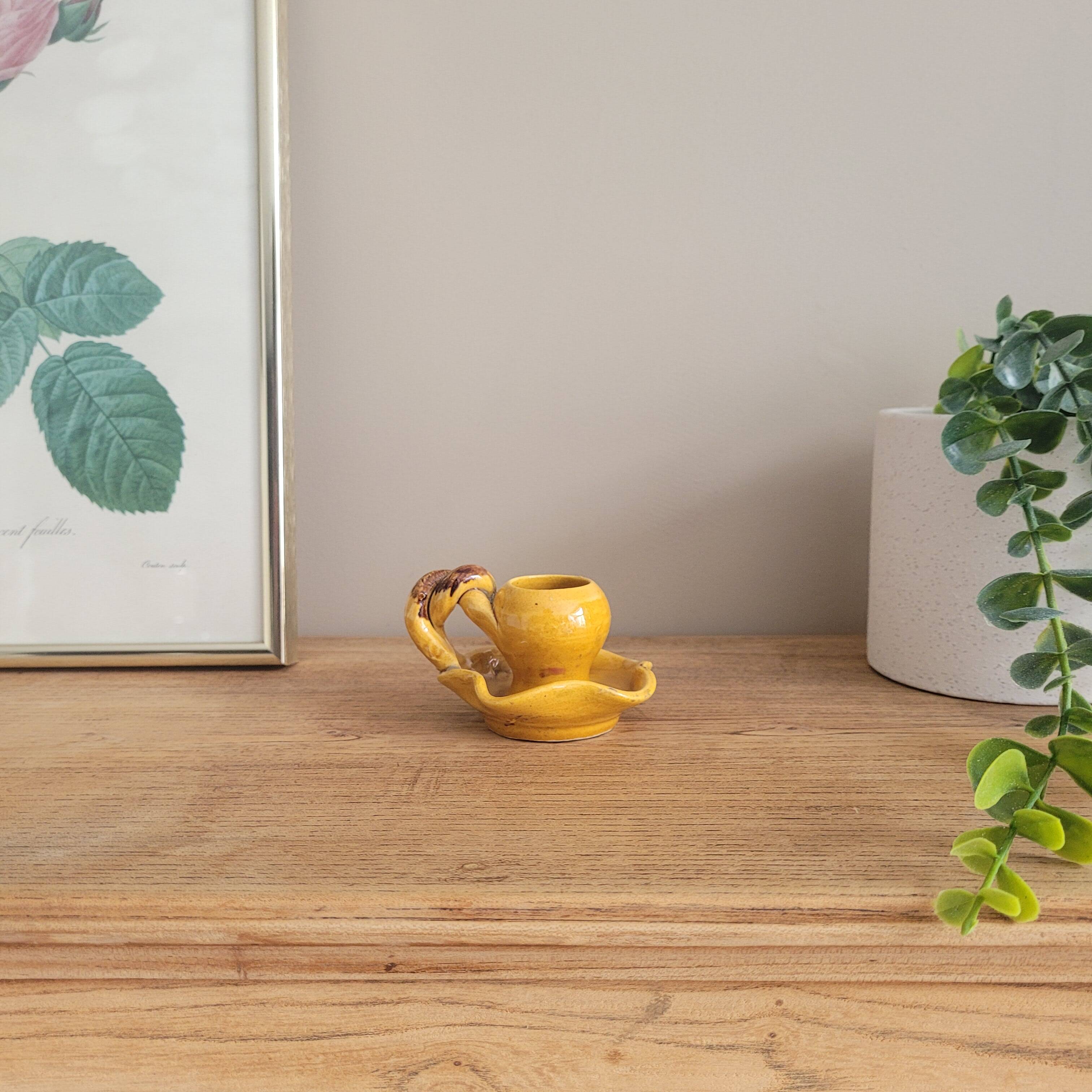 La Redoute x Selency ceramic candle holder 21 yellow