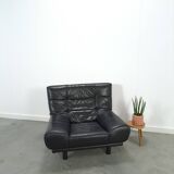 Vintage zwart leren fauteuil