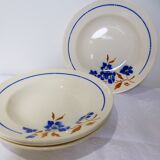 4 vintage Badonviller deep plates 211249