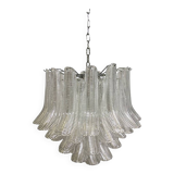 Murano Glass Sputnik Chandelier With Clear "Seghettata" Italian Glass