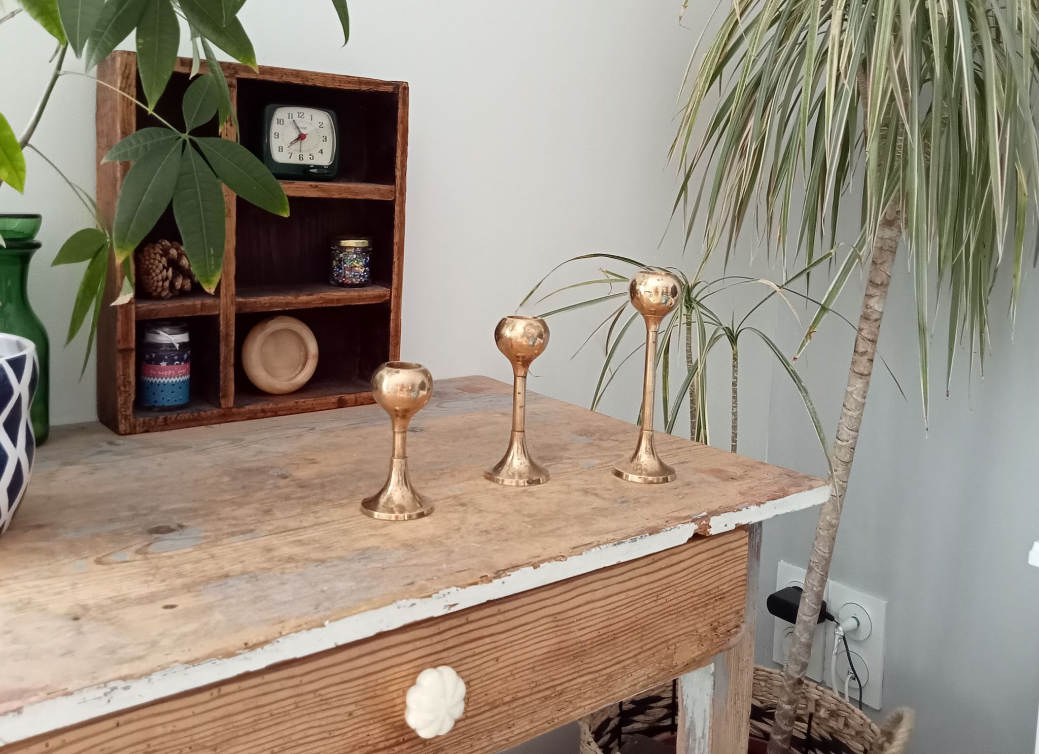 Set of 3 vintage scandinavian candle holders 50s/60s
