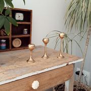 Set of 3 vintage scandinavian candle holders 50s/60s