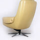 Vintage Finnish Leather Swivel Lounge Chair with Adjustable Recline, 1970s