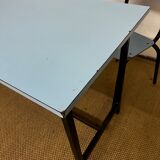 Blue formica table & chairs set