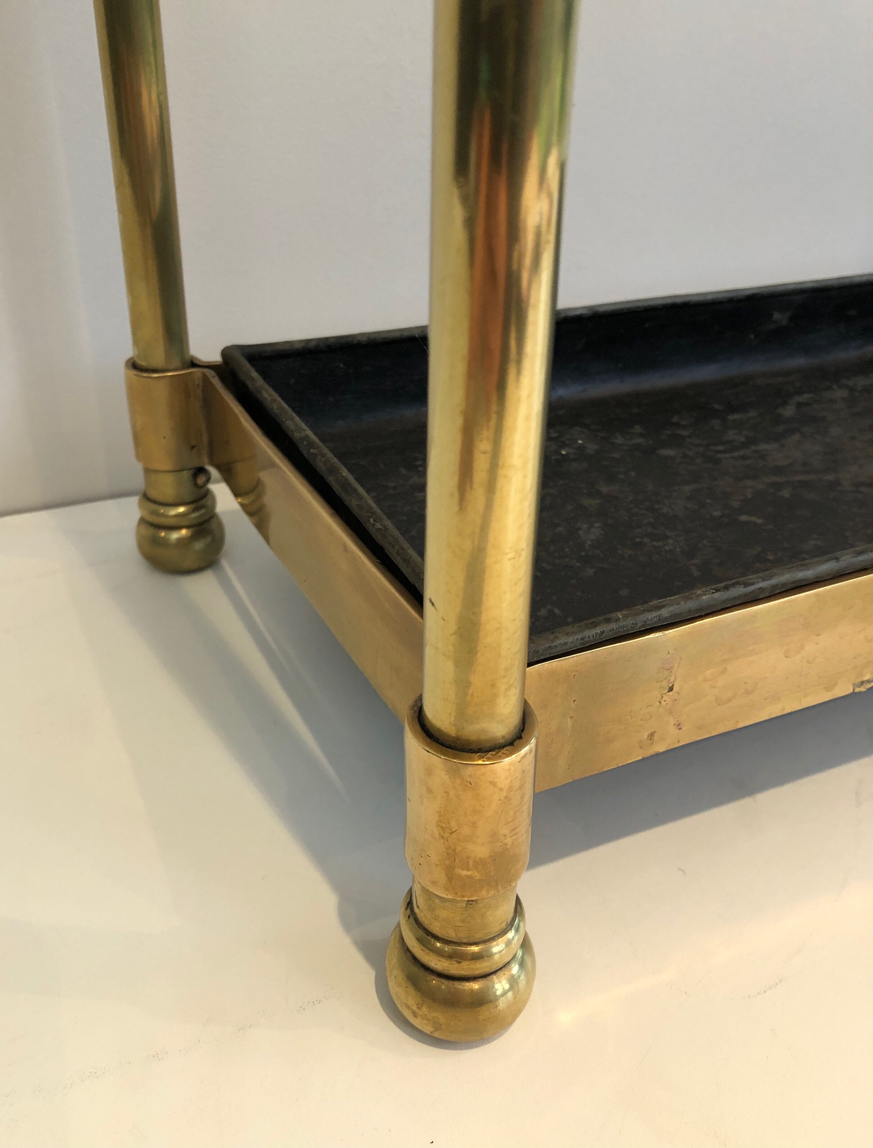 Rectangular umbrella holder in brass and cast iron. french work. around 1900