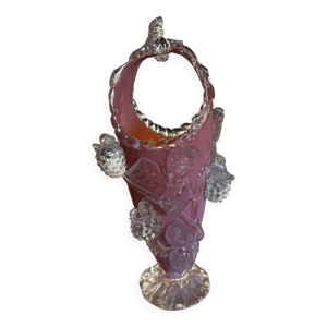 Vase en opaline rose