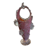 Pink opaline vase with added fruits