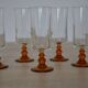 Champagne glasses with amber stems