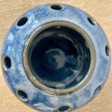 Vase pique-fleurs en céramique bleu