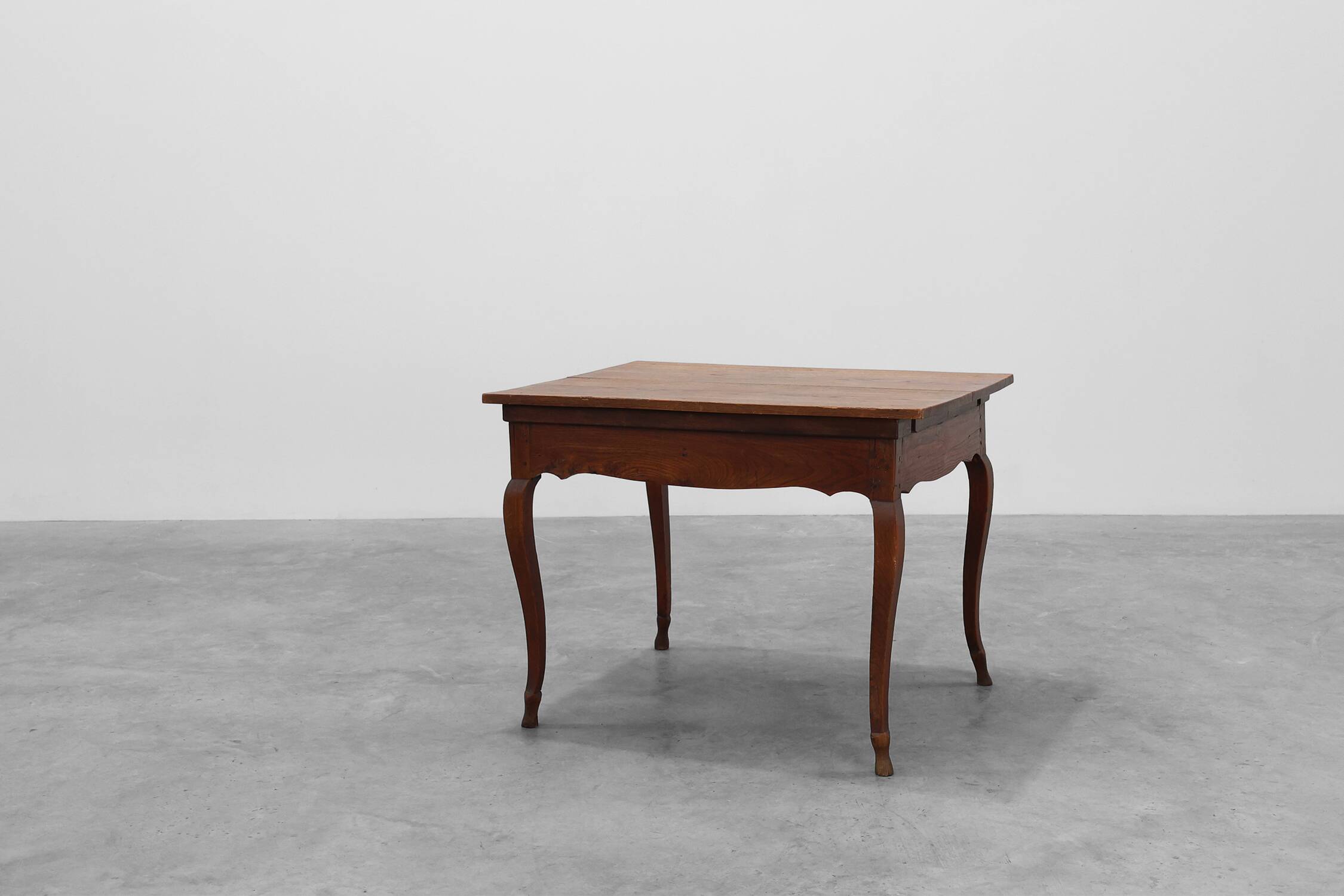 French Provincial Oak Table with Two Drawers, France, 19th Century
