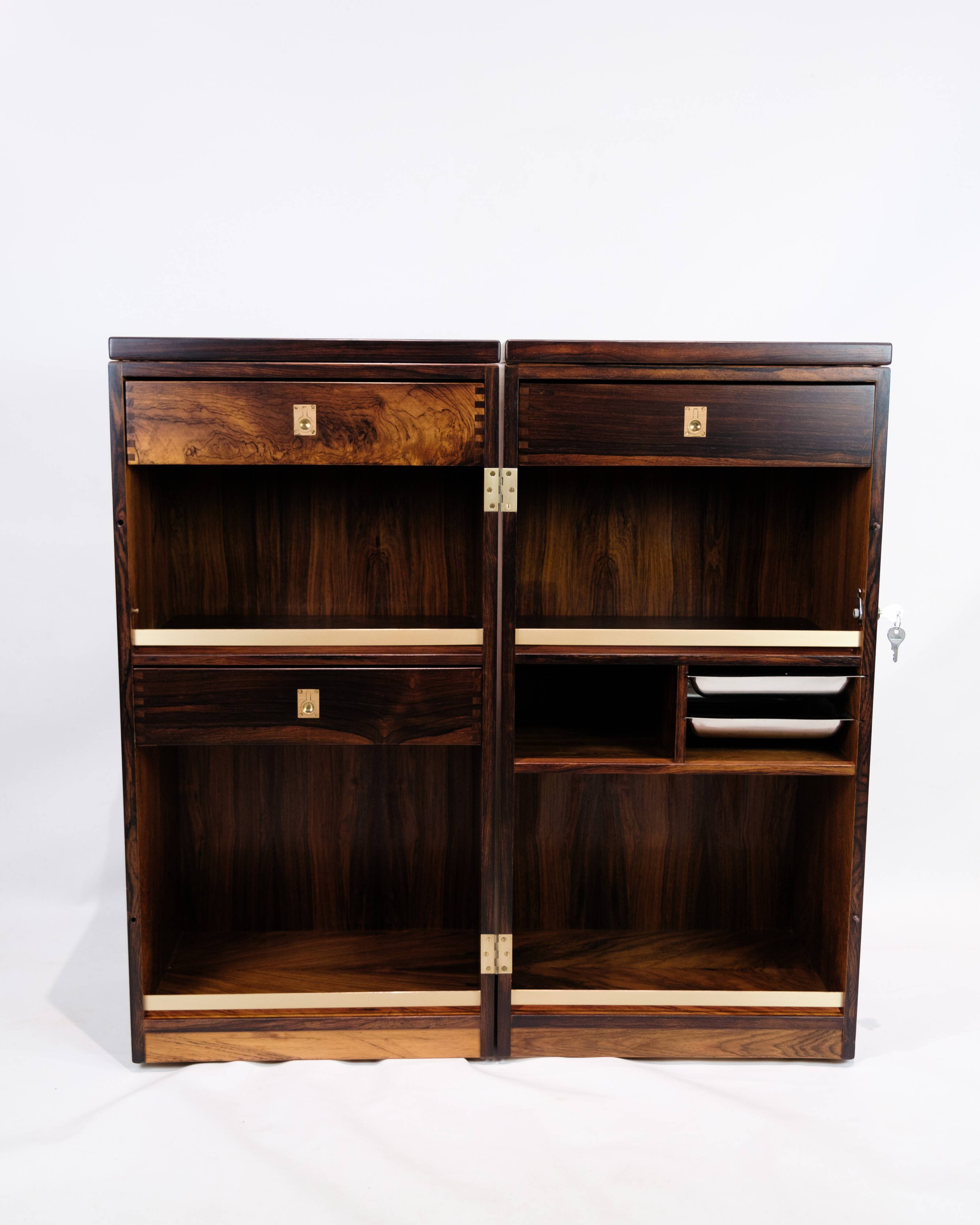 Captain´s Bar Made In Rosewood With wheels by Dyrlund From 1960s