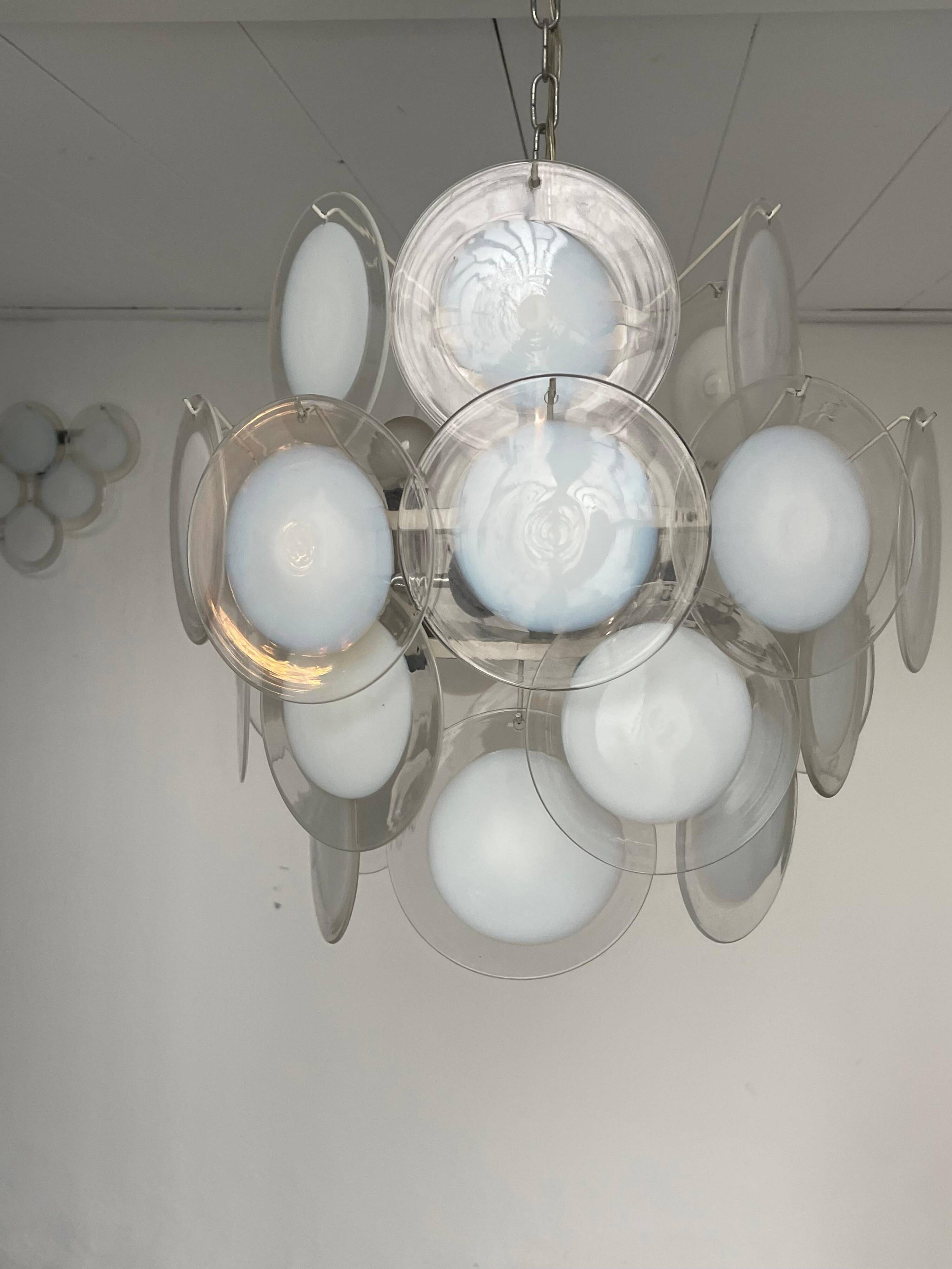 Vintage 1960s Murano Chandelier, Big Size, Dining Room Decorative Lamp, Vistosi