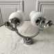 Duo of wall lamps in chrome metal and Opalines Japanese 50s