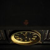 Old 19th century mabre fireplace clock with statue