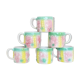 Set of 6 beautiful ceramic cups dabbling style, vintage