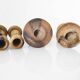 Set of 4 turned wooden candle holders