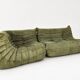 Michel Ducaroy for Ligne Roset Olive Togo 2-seat Sofa and corner seat, Set of 2