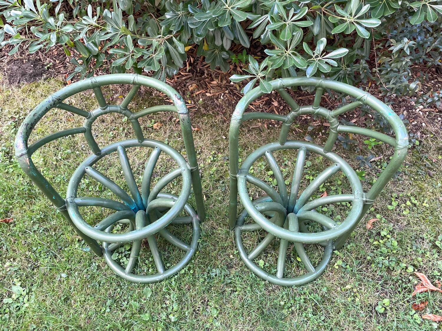 Pair of rattan armchairs