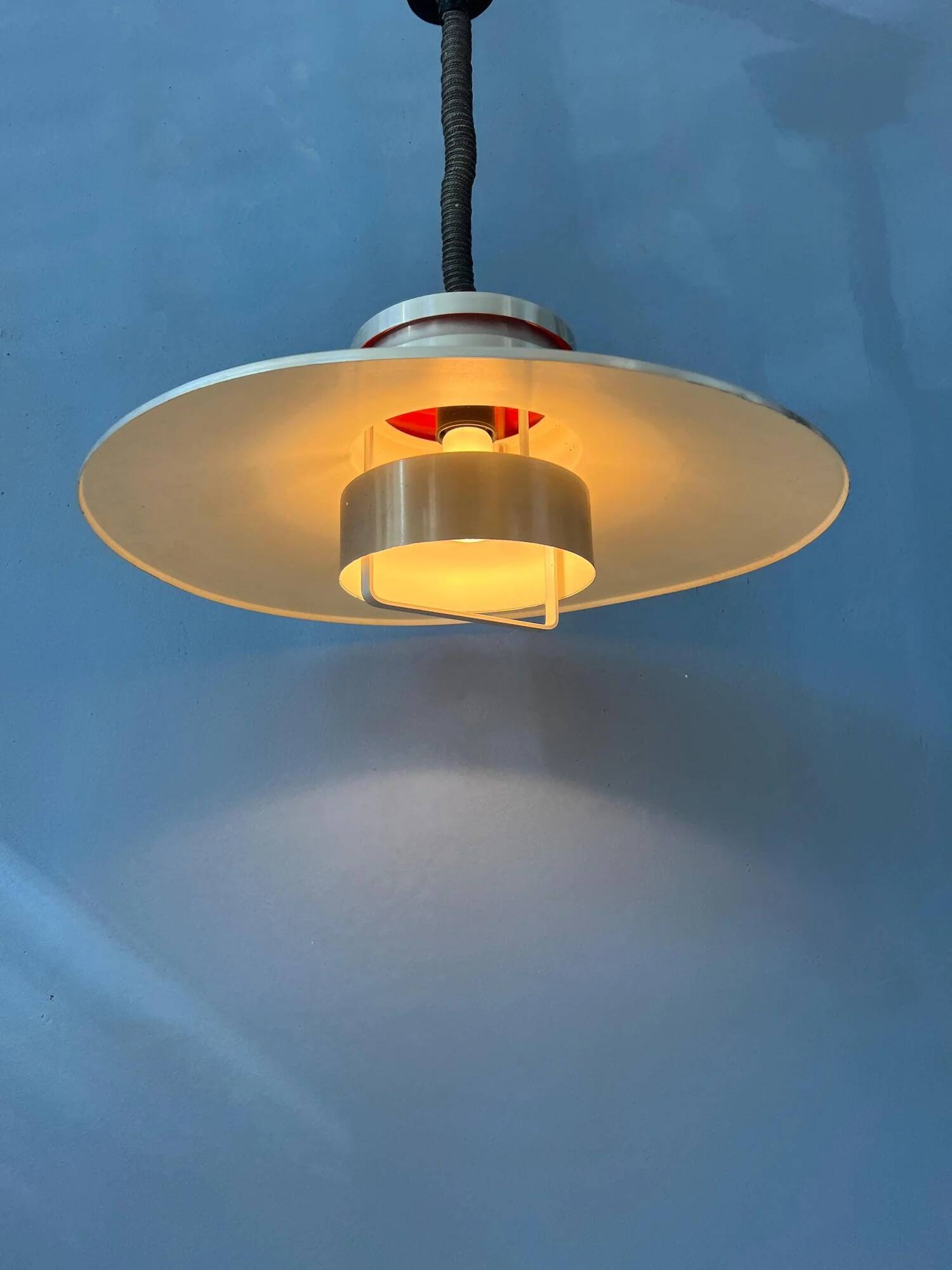 Vintage aluminium space age pendant lamp