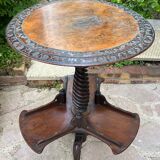 Old pedestal table with rotating trays
