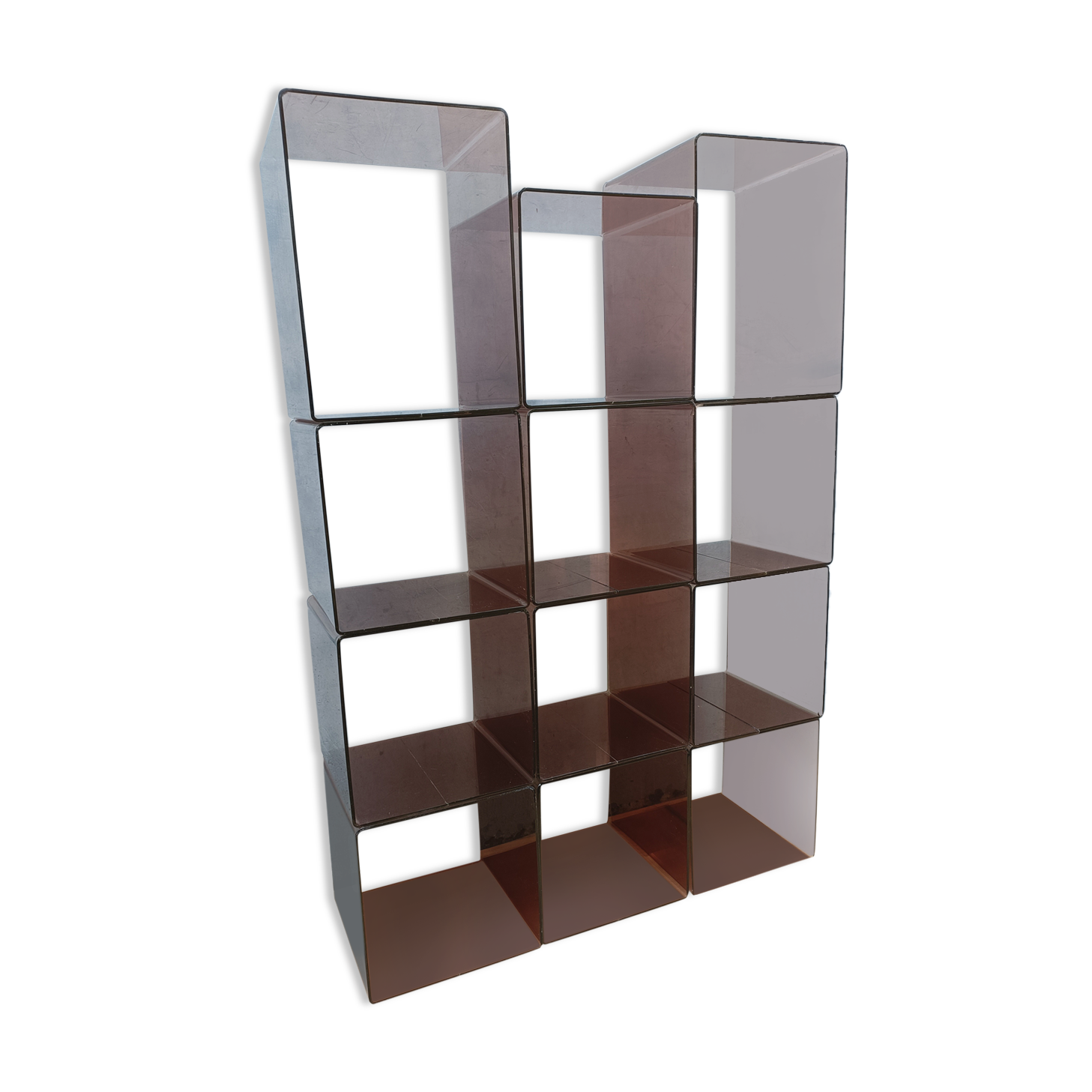 Cube shelves in smoked plexi year 70