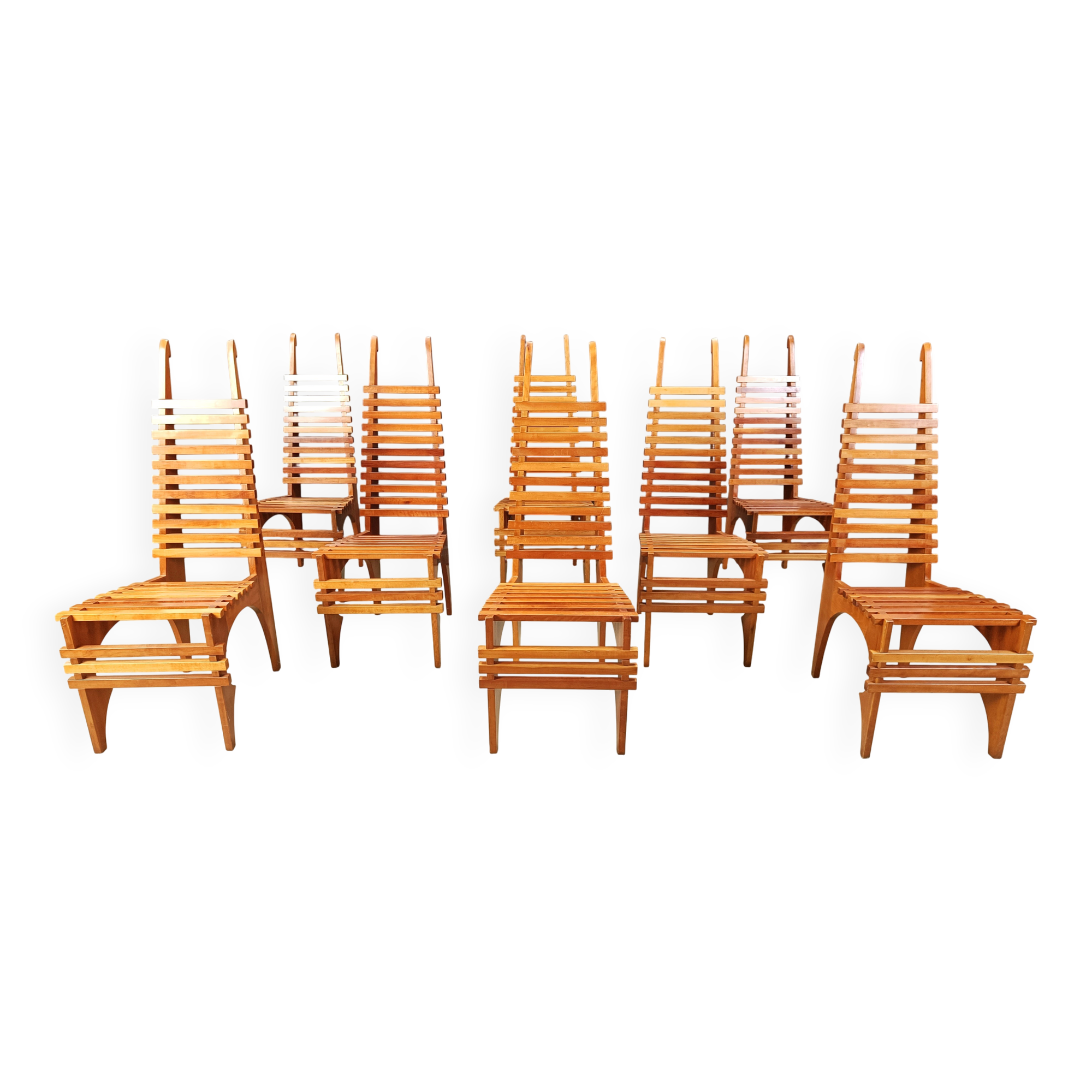 Chaises de salle à manger 'Calcar' postmodernes par Benoit Lange, années 1990.