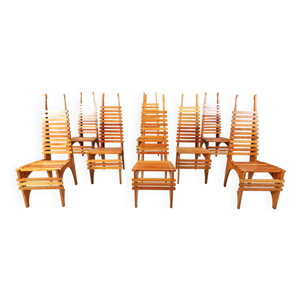 Chaises de salle à manger 'Calcar' postmodernes par Benoit Lange, années 1990.