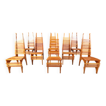 Chaises de salle à manger 'Calcar' postmodernes par Benoit Lange, années 1990.