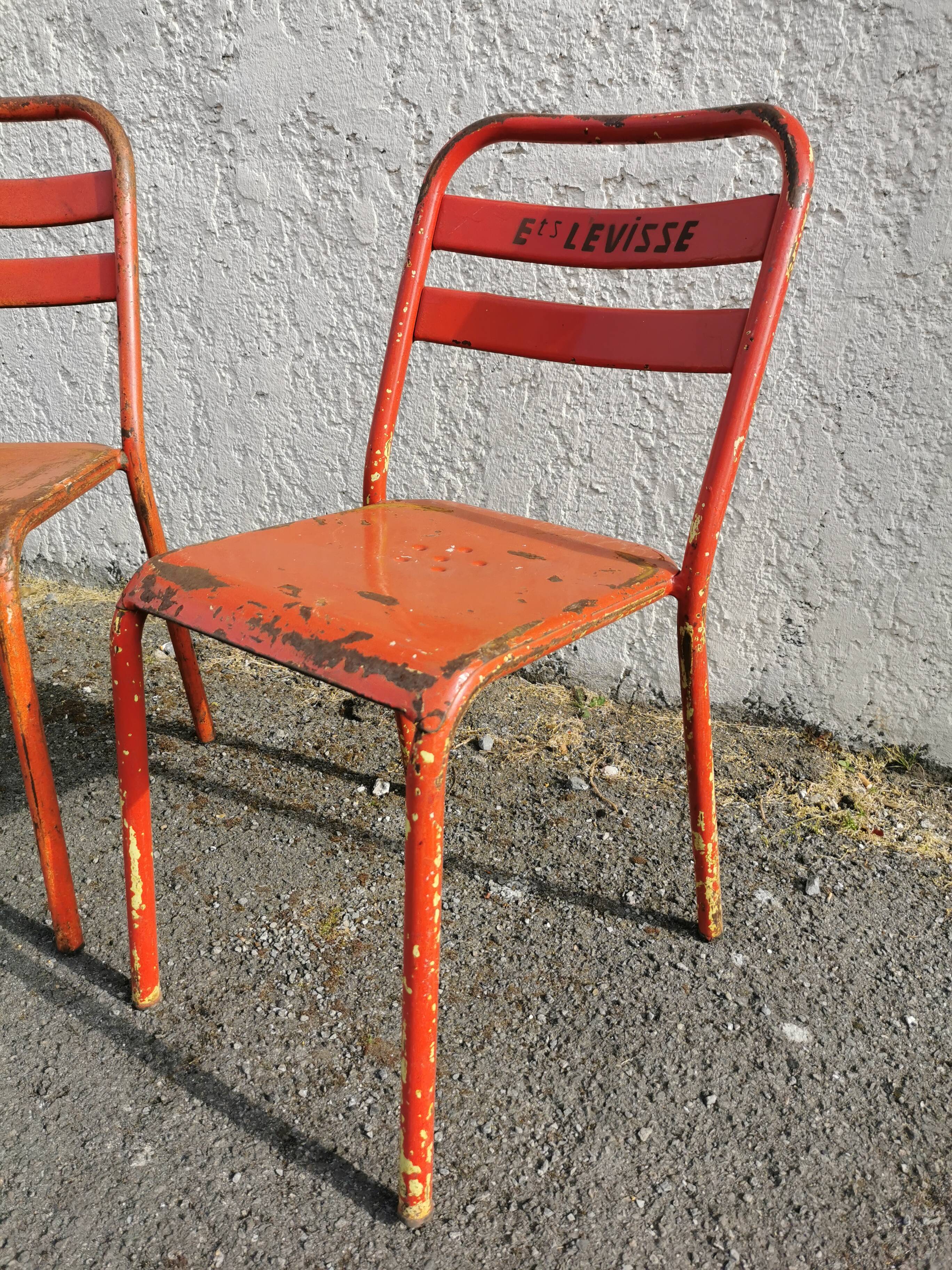 Pair of Tolix bistro chairs