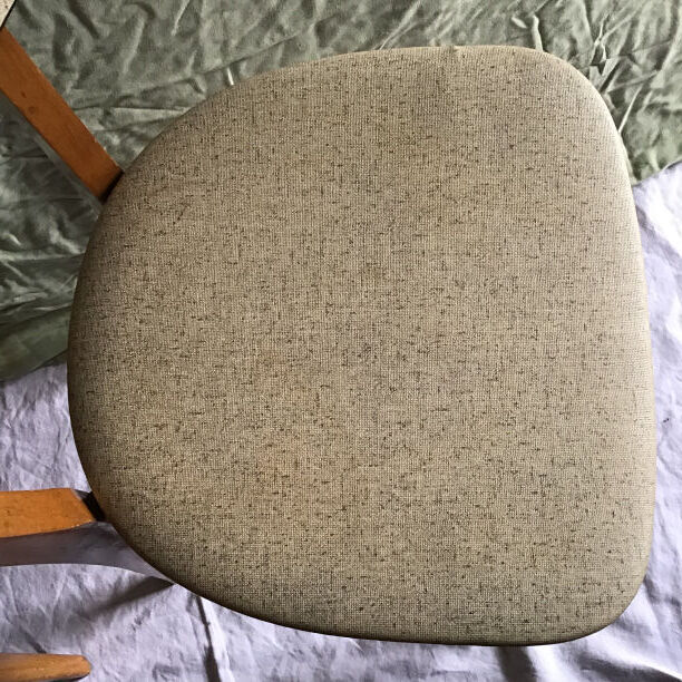 Pair of black mottled white leatherette chairs