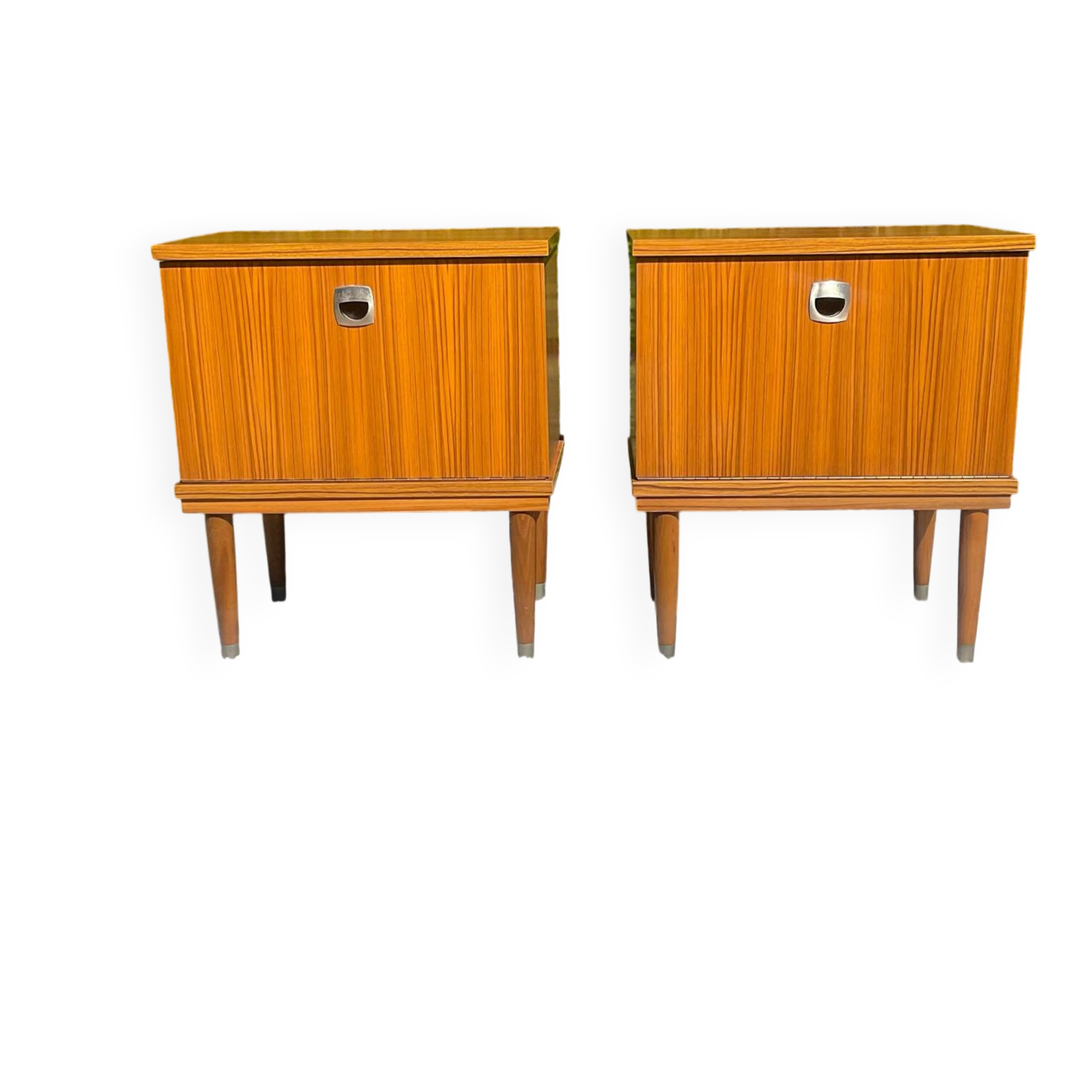 Vintage teak bedside tables from the 1970s.