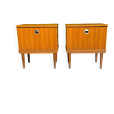 Vintage teak bedside tables from the 1970s.