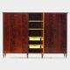 Grande armoire vintage Art Déco à 5 portes en acajou flammé, années 1920