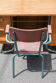 School teacher's chair in imitation leather and tubular metal