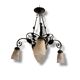 Art Deco Wrought Iron Chandelier – Frosted Glass