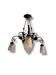 Art Deco Wrought Iron Chandelier – Frosted Glass