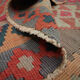 Handwoven vintage kilim rug grey pink wool carpet area rug- 147x342cm