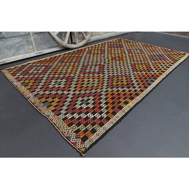 Vintage Turkish Oushak Handmade Wool Cotton Brown Area Rug 180x291