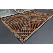 Vintage Turkish Oushak Handmade Wool Cotton Brown Area Rug 180x291