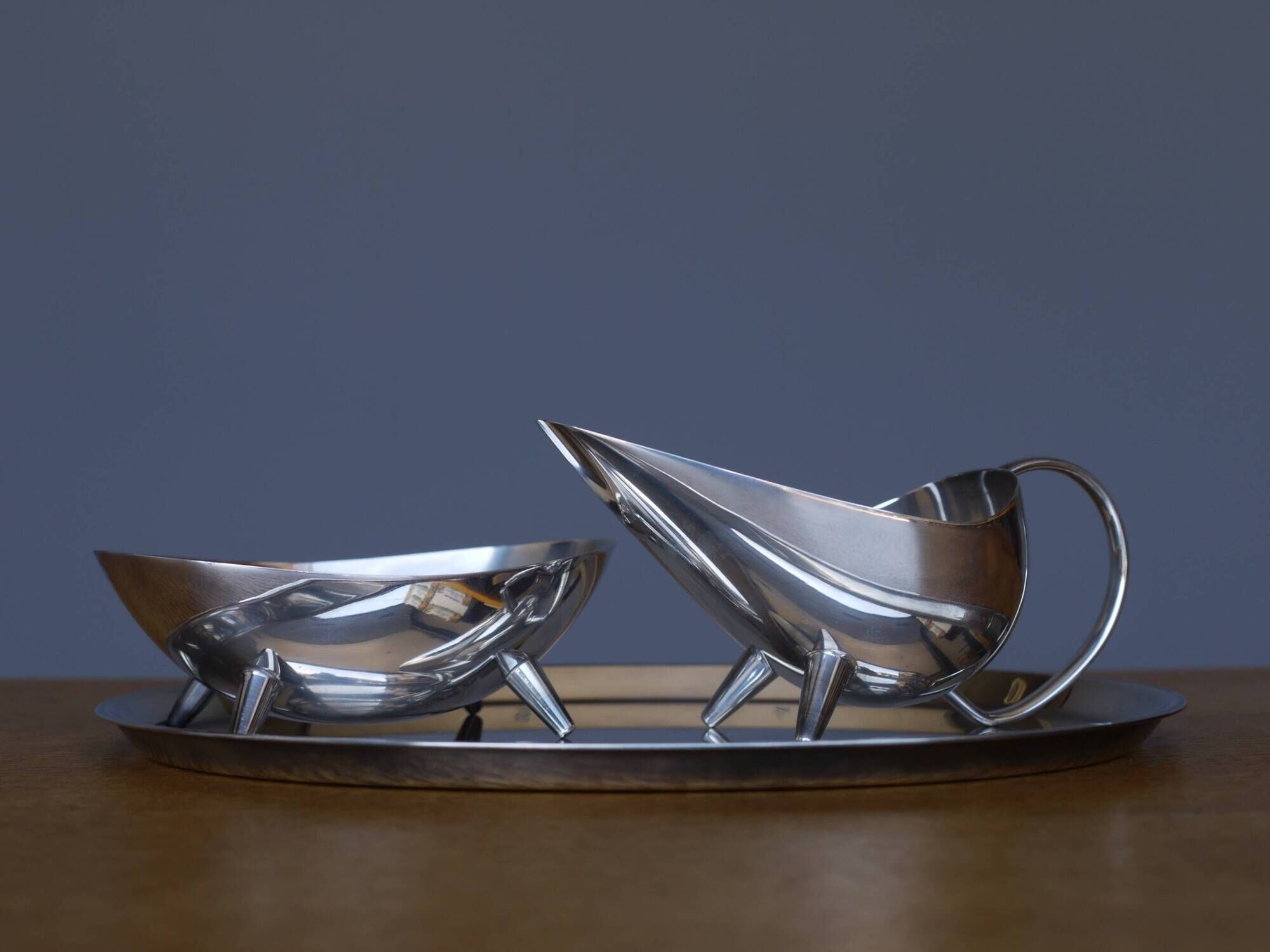 Service à lait et sucre sur plateau par Kurt Meyer pour WMF, 1953