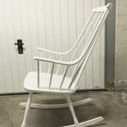 Grandessa rocking chair in white beech by Lena Larsson 1960 for Nesto