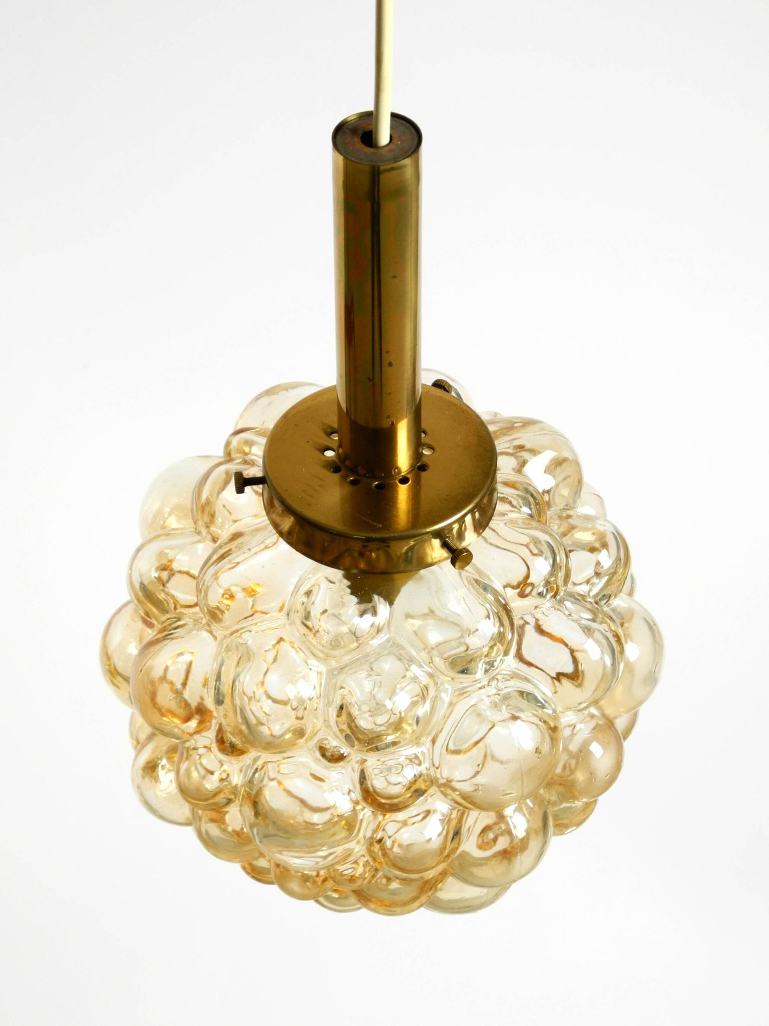 Original glass bubble pendant lamp from the 1960s | Manufactured by Limburg