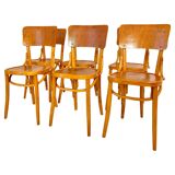 Mid Century Modern Dining Room Zebra Wood Chairs, set of six, Italy 1950s