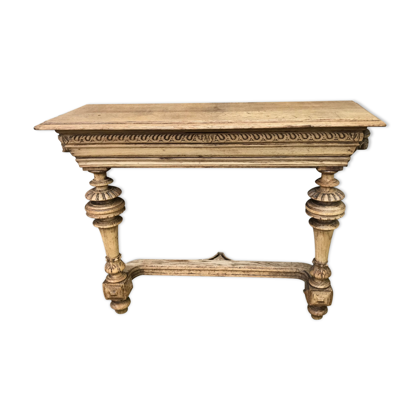Lightened rustic oak console