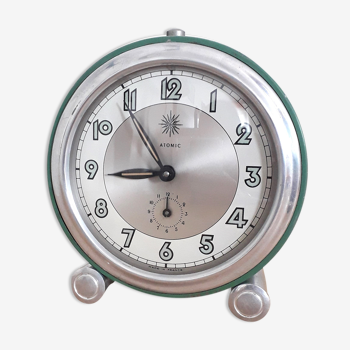 Old mechanical alarm clock - Art Deco - Atomic - France - 1950