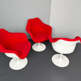Tulip chair – swivel armchair red, by Eero Saarinen for Knoll International, Italy, 1960s